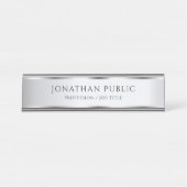 Schreibtisch Beschriftungsschild Silver Look Glamo Schreibtischnamensplakette (Vorderseite )