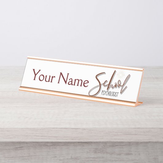 Schreibtisch des Individuelle Name School Psycholo Schreibtischnamensplakette (Vorderseite )