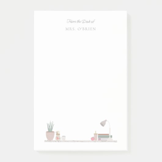 Schreibtisch des Lehrers Post-it Klebezettel (Vorderseite)