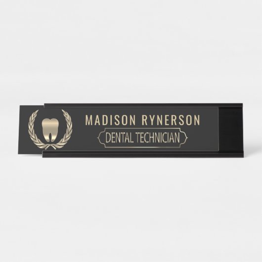Schreibtisch des Zahnarztes Schreibtischnamensplakette (Vorderseite )