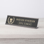 Schreibtisch des Zahnarztes Schreibtischnamensplakette (Vorderseite )