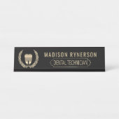 Schreibtisch des Zahnarztes Schreibtischnamensplakette (Vorderseite )