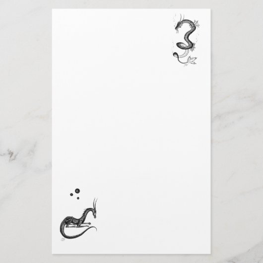 Schreibtisch-Drachen Briefpapier (Vorderseite)