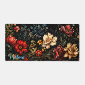 Schreibtisch, dunkle Wildblumen, Personalisiert Schreibtischunterlage (Vorderseite)