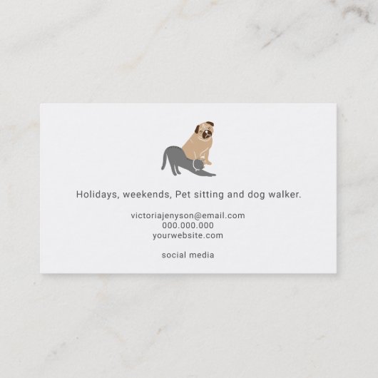 Schreibtisch für Hunde und Katze Visitenkarte (Rückseite)