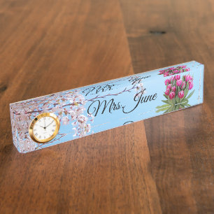 Schreibtisch für Lehrer Namensplakette