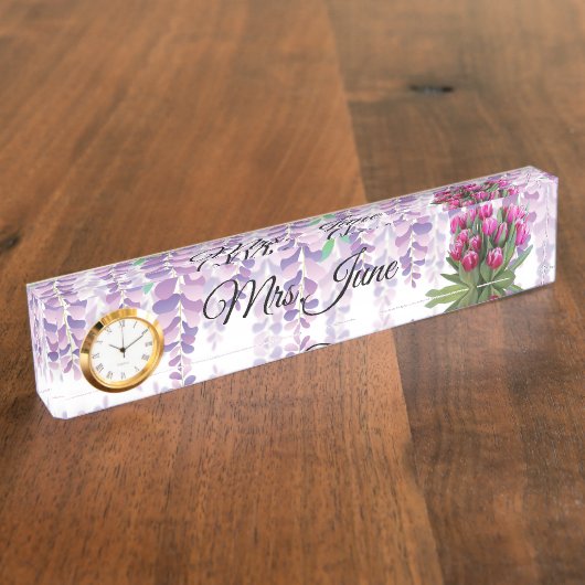 Schreibtisch für Lehrer Namensplakette (Seite)