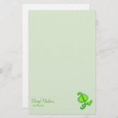 Schreibtisch - grünes 3D-Blatt mit Namen Briefpapier (Vorne/Hinten)
