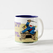 Schreibtisch-Jockey-Kaffee-Tasse Zweifarbige Tasse (VorderseiteRechts)