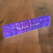 Schreibtisch, Lila, Abstrakt Namensplakette (Seite)