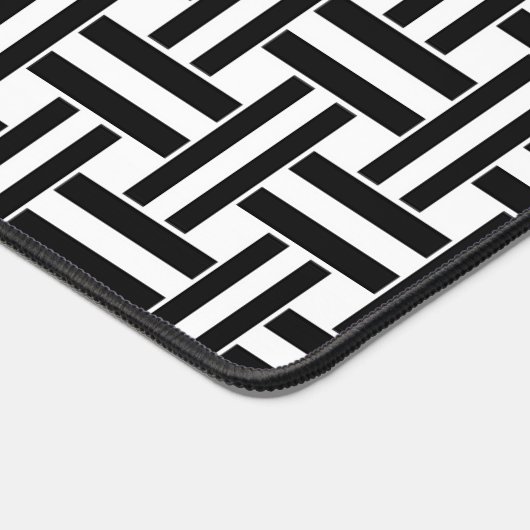 Schreibtisch Mat Black & White Strip Schreibtischunterlage (Ecke)