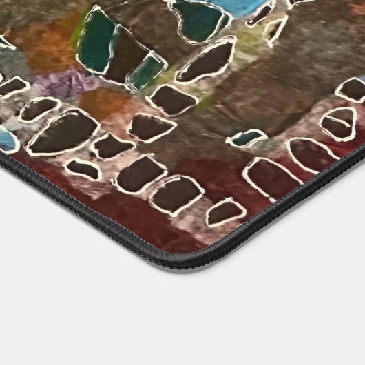 Schreibtisch Mat in Brauntönen, Blues und Grüntöne Schreibtischunterlage (Ecke)