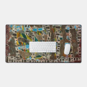 Schreibtisch Mat in Brauntönen, Blues und Grüntöne Schreibtischunterlage (Tastatur & Maus)