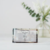 Schreibtisch mit Chemikalienflaschen Visitenkarte (Stehend Vorderseite)