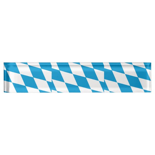 Schreibtisch mit der Flagge Bayerns, Deutschland Namensplakette (Vorderseite)