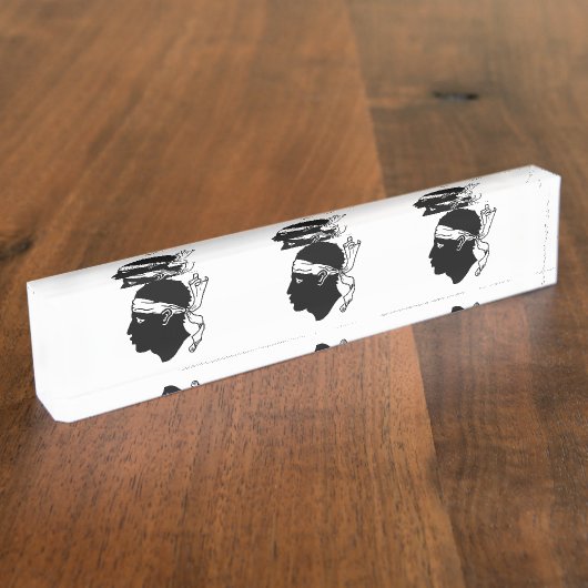 Schreibtisch mit Flagge auf Korsika Namensplakette (Seite)