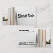 Schreibtisch mit gestapelten Büchern Visitenkarte (Vorne/Hinten)