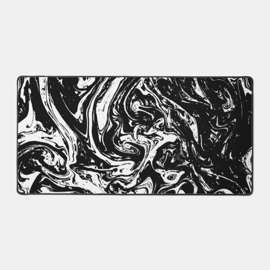 Schreibtisch mit schwarzem und weißem Marmor Schreibtischunterlage (Vorderseite)