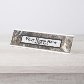 Schreibtisch mit Stone-Marmorplatte Schreibtischnamensplakette (Vorderseite )