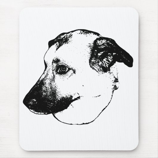 Schreibtisch-Muse, Fette Umrandung Mousepad (Vorne)