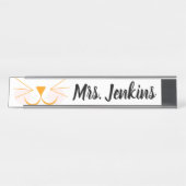 Schreibtisch Name Plakat für Cat Face Elementarleh Schreibtischnamensplakette (Vorderseite )