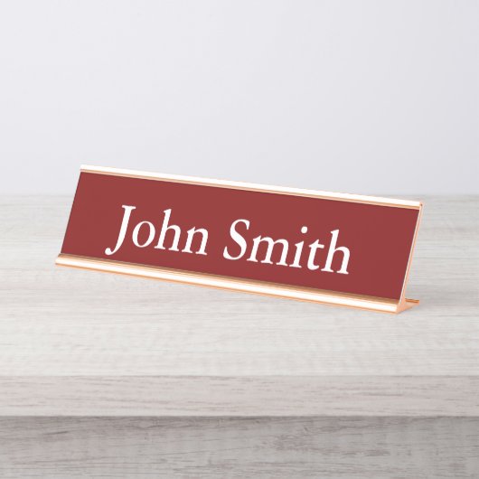 Schreibtisch Name Plate, Standard (2" x 8"), Silbe Schreibtischnamensplakette (Vorderseite )