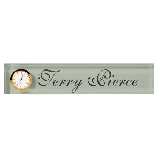 Schreibtisch-Namensschild mit Uhr Namensplakette (Vorderseite)
