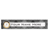 Schreibtisch-Namensschild mit Uhr/Schwarz und Weiß Namensplakette (Vorderseite)