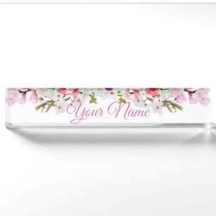 Schreibtisch Namplate - Blume Namensplakette