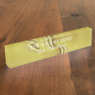 Schreibtisch "Namplate": Goldene Wirbel Namensplakette