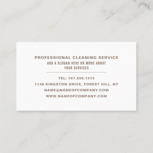 Schreibtisch, Reinigungsdienst Visitenkarte (Rückseite)