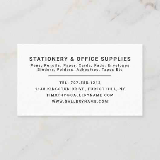 Schreibtisch, Schreibtisch und Bürobedarf, Station Visitenkarte (Rückseite)