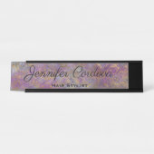 Schreibtisch Signieren Lila Abstrakte Namensplatte Schreibtischnamensplakette (Vorderseite )