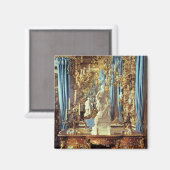 Schreibtisch und Statue von Louis XV Magnet (Vorderseite/Rückseite)