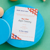 SCHREIBTISCH weißes Orangenmuster, Aqiqah Babydusc Einladung