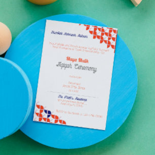 SCHREIBTISCH weißes Orangenmuster, Aqiqah Babydusc Einladung