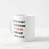 Schreibtischarbeiter, phantastische Kaffee-Tasse Kaffeetasse (Vorderseite Links)