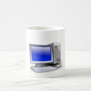 Schreibtischcomputer Kaffeetasse