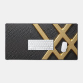 Schreibtischmatte aus Carbon und Gold (Tastatur & Maus)