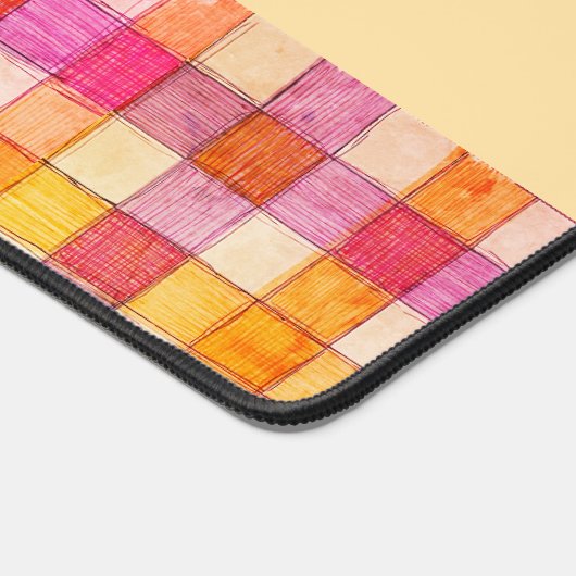 Schreibtischmatte aus rosa Orange und cremefarbene (Ecke)