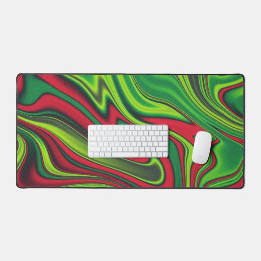 Schreibtischmatte in grün und rot (Tastatur & Maus)