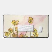 Schreibtischmatte mit gelben Pflücken (Tastatur & Maus)