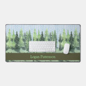Schreibtischmatte mit grünen Spruce-Bäumen (Tastatur & Maus)