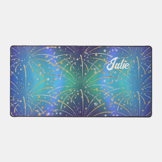 Schreibtischmatte mit Imitaten Gold & Silber Firew (Vorderseite)