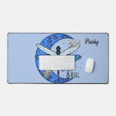 Schreibtischmatte mit Mond und Libellen (Tastatur & Maus)