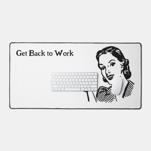 Schreibtischmatte mit Retro Lady * Zurück an die A (Tastatur & Maus)
