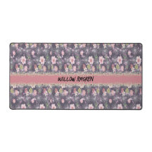 Schreibtischmatte mit rosa Blume und Imitaten