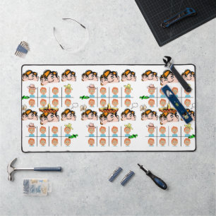 Schreibtischmatte verschiedener Gesichter