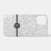 Schreibtischmonogramm mit marmoriertem Hintergrund Case-Mate iPhone Hülle (Rückseite (Horizontal))