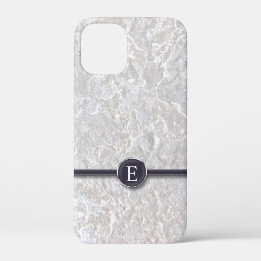 Schreibtischmonogramm mit marmoriertem Hintergrund Case-Mate iPhone Hülle (Rückseite)